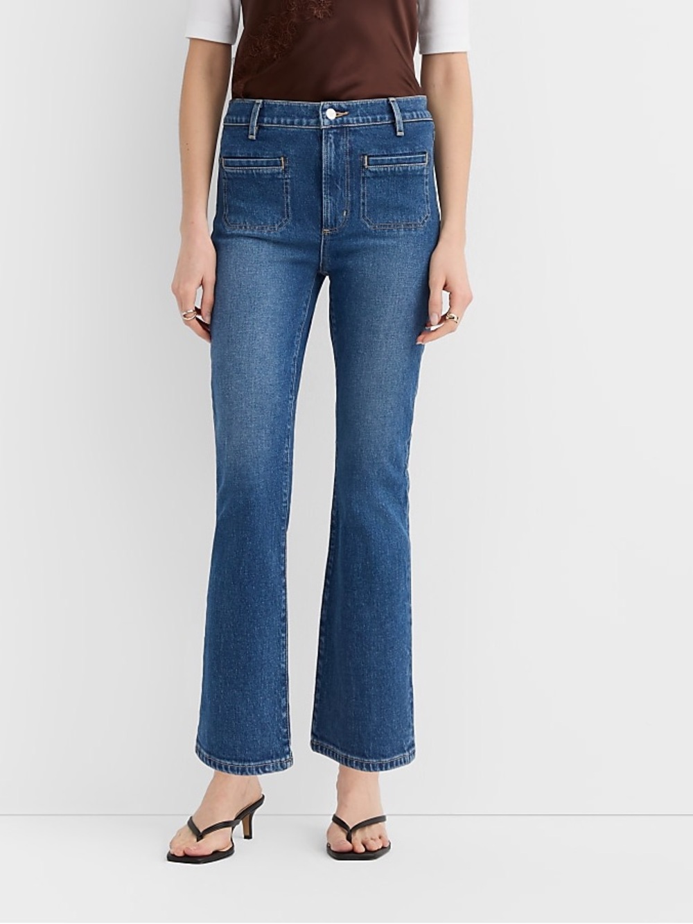 LOFT Kick Flare Pocket Cropped Jeans